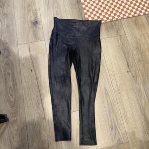 Spanx Faux Leather Black Leggings XL